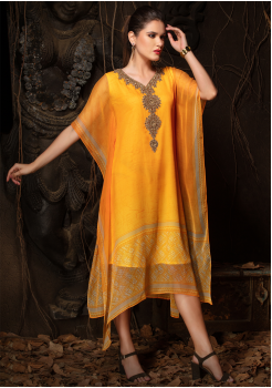 Yellow Color Designer Chiffon Kurti